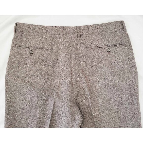 Canali Milano Mens Cashmere Wool  Flecked Pleated Pants Trousers Brown 56 NWOT - Picture 9 of 11